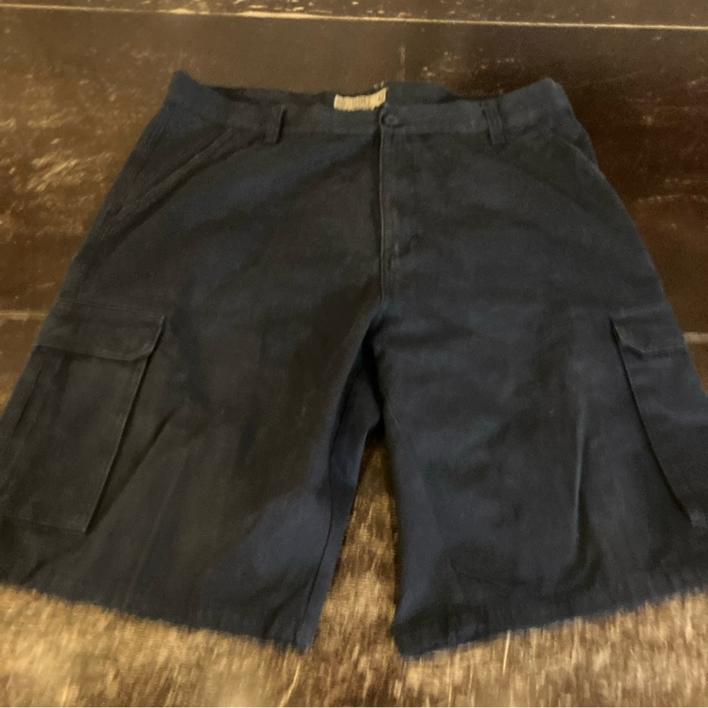 Noiz Y2K Cargo Shorts Mens Size 42 Navy Blue Work Wear Street Baggy